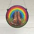 Tabby Cat Rainbow Bridge Stained Glass Effect Suncatcher